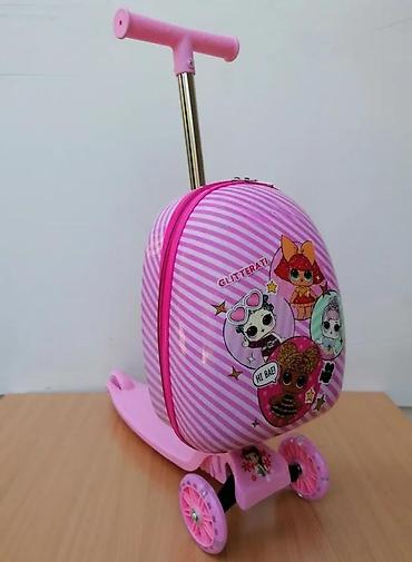 Trotineti, skejtbordovi i hoverbordovi: Dečiji trotinet sa integrisanim koferom u roze boji, idealan za — 6