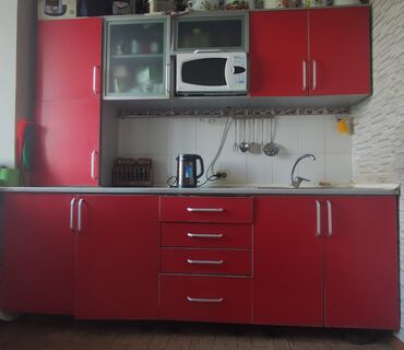 альянс мебель кухонный гарнитур: Кухонный гарнитур, Шкаф, Уголок, цвет - Красный, Б/у