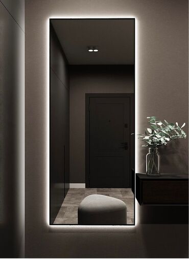 зеркало с тумбой в спальню: Зеркала с декоративной подсветкой и флористическим оформлением - Вид