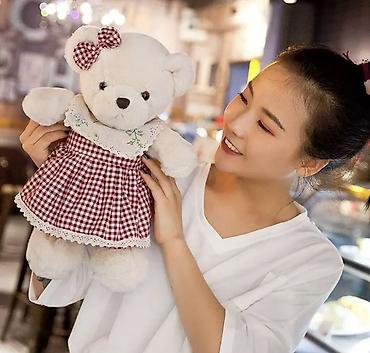 Игрушки: Мягкая игрушка «Lena Bear» — плюшевый мишка в бордовом комбинезоне с — 11