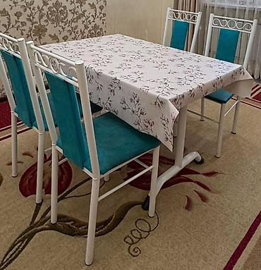 стол зал: Кухонный стол и стул, Б/у, цвет - Белый — 3