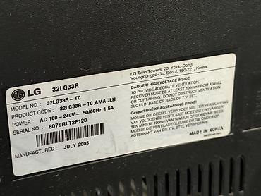 TV və video: İşlənmiş Televizor LG LED ekran 32" FHD (1920x1080), Ünvandan götürmə — 2