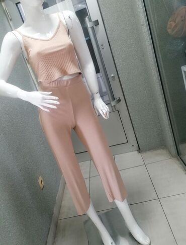 pantalone i prsluk komplet: S (EU 36), Single-colored, color - peach