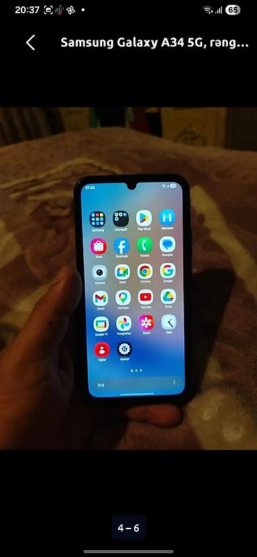 işlənmiş iphone x: Samsung Galaxy A34 5G, 128 GB, rəng - Boz, Düyməli, Barmaq izi, Face ID — 3