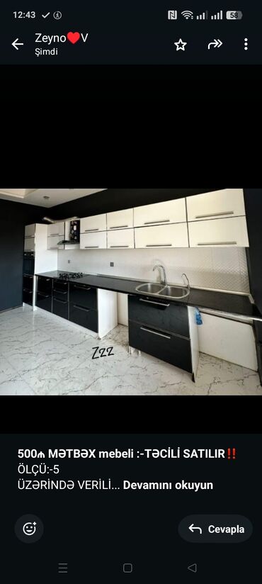 мойки для кухни в баку: *500₼ MƏTBƏX mebeli :-TƏCİLİ SATILIR*‼️ ÖLÇÜ:-5 ÜZƏRİNDƏ
