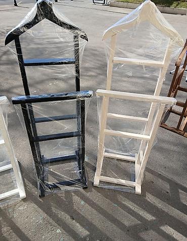 dəm qaşığı: Taxta geyim dayağı (valet stand) - Material: təbii ağac, hamar — 5