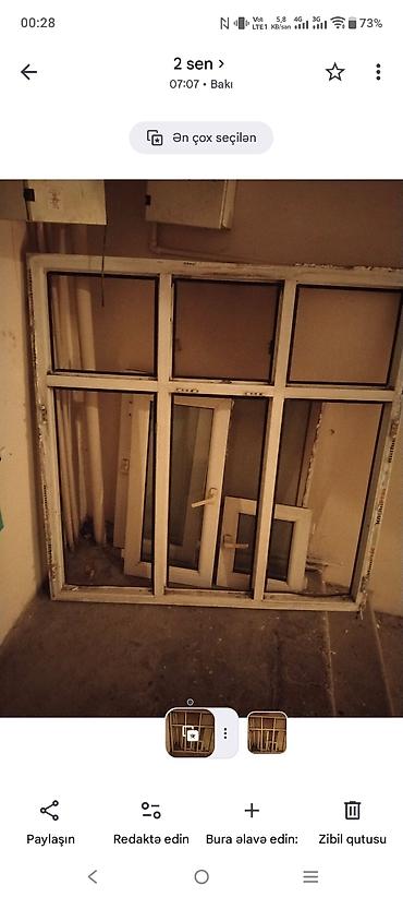 sacaq pendir: PVC pəncərə çərçivələri və şüşə paketlər dəsti - Material: ağ rəngli — 1