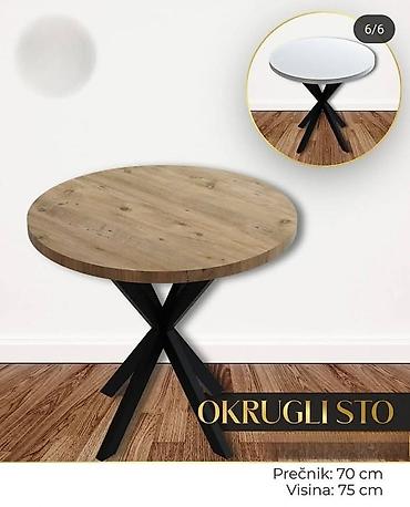 ormar jednokrilni: Okrugli sto modernog dizajna - Prečnik: 70 cm - Visina: 75 cm — 1