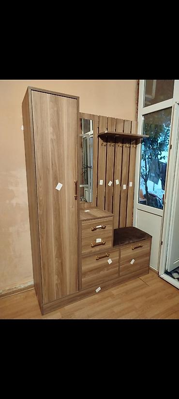 qoz: Dəhliz üçün çoxfunksiyalı asılqanlı dolab dəsti - Material: ağac — 1