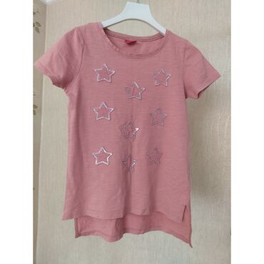 футболка а4: Детский топ, рубашка, цвет - Розовый, Б/у