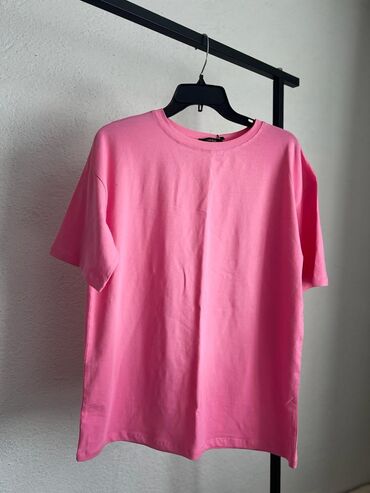 длинные футболки для девушек: Футболка, Оверсайз, Хлопок, Made in KG