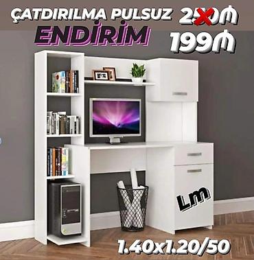ofis masa: Yazı/iş masası – endirimli Ölçü: 1.40 x 1.20 / 50 Rəng: ağ — 1