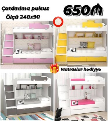 Masa və oturacaq dəstləri: Oğlan və qız üçün, Yeni, Çarpayı, Matras ilə