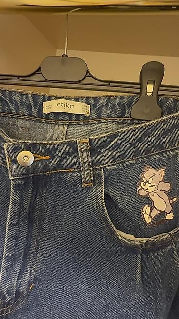 Aksesuarlar: Etika Fashion brendinin mavi rəngli denim şalvarı. Klassik beşcib — 3