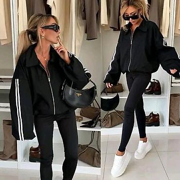 muški kombinezon: Ženska oversized jakna sa rajsferšlusom - Model: ležerna, oversize — 2