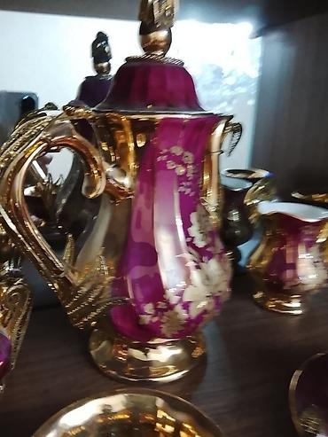 nimçə: Çay dəsti, rəng - Bənövşəyi, Keramika, 6 nəfərlik — 2