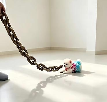 it: Məhsul: Gülməli “Oversized” it gəzdirən zəncir seti - Məqsəd: Küçədə — 3