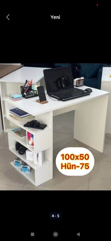 Uşaq masaları: Oğlan və qız üçün, Yeni, Siyirməli, Yazı masası, Stulsuz — 5