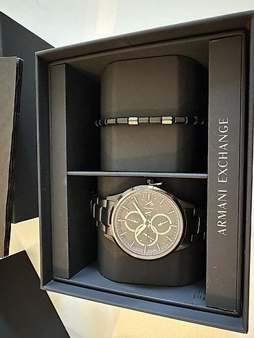 Aksesuarlar: Armani Exchange (A|X) kişi saatı və bilərzik seti – model AXT545SET — 1