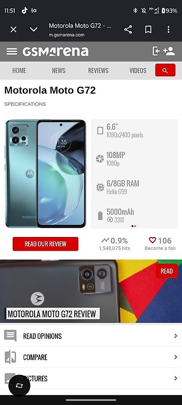 poco g4: Motorola Moto G72, Б/у, 128 ГБ, цвет - Черный, 2 SIM — 1