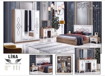 Кухонные гарнитуры: Двуспальная кровать, Шкаф, Трюмо, 2 тумбы, Турция, Новый