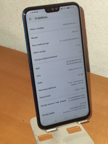 Honor: Honor 9X Lite, 128 GB, bоја - Tamnoplava, Dual SIM, Otisak prsta — 3