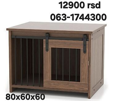 ptice u kavezu: Elegantna kućica/krevet-kavez za psa sa kliznim vratima - Dimenzije — 1