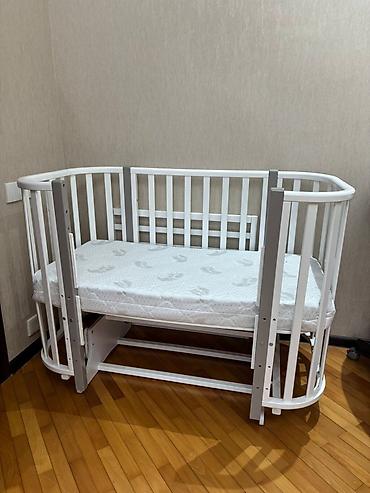 tifani dest: Uşaq mebeli dəsti – transformasiya olunan ağ beşik və çekmecəli komod — 1