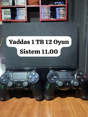 PS4 (Sony Playstation 4): Ps 4 Ela Vezyetdedı Yaddas 1 TB Yaddasında 12 Eded Bahalı Offilile
