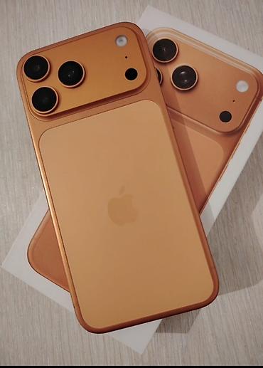 IPhone 17 Pro Max, Б/у, 256 ГБ, Оранжевый, Зарядное устройство, Защитное стекло, Чехол, В рассрочку, 100 %
