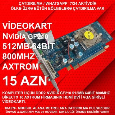 Videokartlar: Videokart GeForce 210, < 4 GB