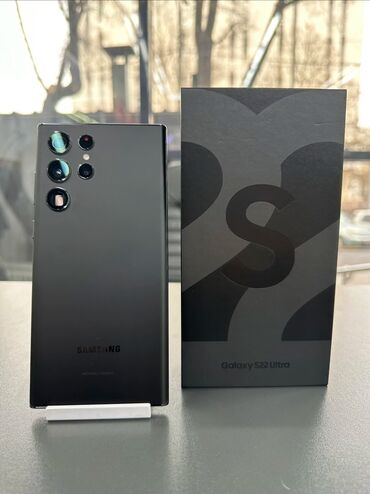 s22 ултра: Samsung Galaxy S22 Ultra, Б/у, 128 ГБ, цвет - Черный, 2 SIM