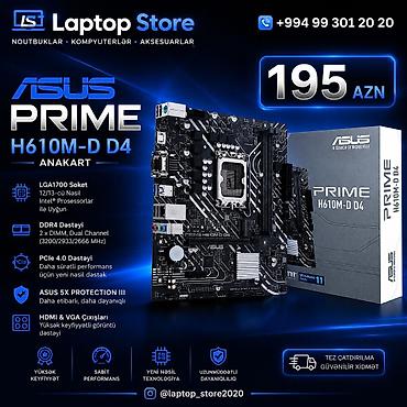 ddr 4 plata: 🔥 ASUS PRIME H610M-D D4 Anakart – Yeni! 💻 Intel 12-ci və 13-cü nəsil — 1