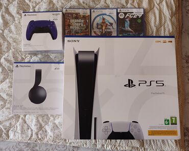 PS5 (Sony PlayStation 5): Playstation 5, PS5 Pulse 3D qulaqlıqı, orjinal dual sense satılır