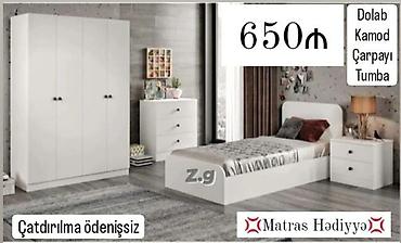 sap: Ağ rəngli yataq otağı dəsti Dəst tərkibi: - 4 qapılı dolab - Kamod — 1