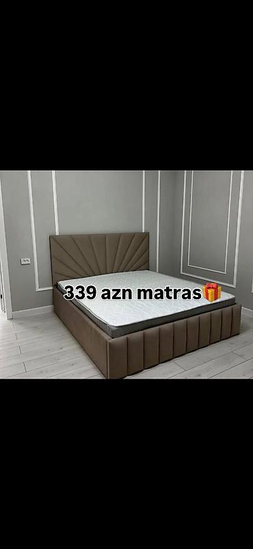 gence tort instagram: Yataq çərçivəsi və başlıqla uyğunlaşdırılmış ortopedik döşək. - Döşək — 1