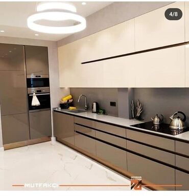 Sifarişlə mətbəx mebeli: Sifarişlə mətbəx dəsti, Özü çəkən petlələr, MDF, Kredit yoxdur, Pulsuz çatdırılma — 6