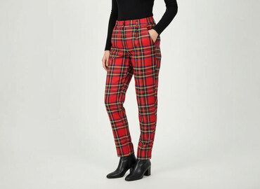 ubrania w stylu retro: Spodnie materiałowe damskie, rozmiar S