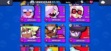 Açıqcalar: Brawl Stars hesabı - Kupa: 64 931 - Qızıl: 64 931 - Kristal/daş: 1 — 5