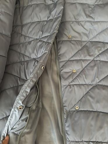 drap palto: Qadınlar üçün uzun qış paltosu – açıq mavi rəng - Model: yastı — 3