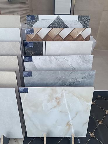 hamam kafeli: Mərmər effektli keramoqranit və divar-döşəmə plitələri. 60x60 ölçüdə — 7