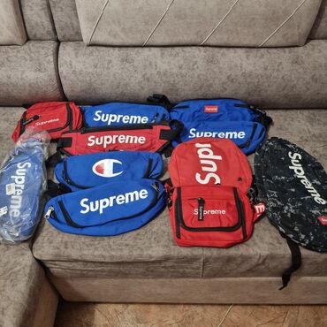 бананка сумка: Барсетка, Supreme, Материалы: Кездеме материал, Сыдырмалуу, Бөлүнгөн бөлүктөр, Куру жөнгө салынат, Жаңы