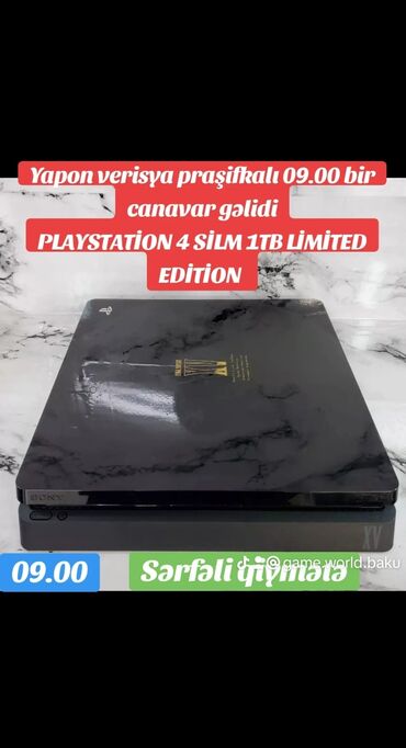sony 4: Praşifkalı 09.00 playstation 4 silm 1tb limited edition ideal