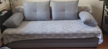 drvene police za knjige: Three-seat sofas, Textile, color - Grey, Used