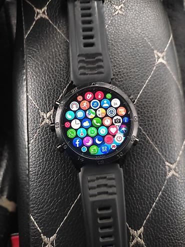 Другие смарт-часы: Карбоновые Смарт-часы с круглым сенсорным дисплеем и силиконовым — 4