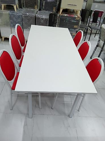 modern stol stul: Qonaq otağı üçün, Yeni, Açılmayan, Dördbucaq masa, 6 stul — 1
