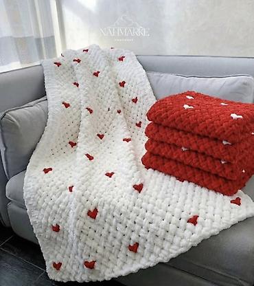 divan ortuleri: Əl işi qalın toxunuşlu pledlər - Material: həddən artıq yumşaq — 1