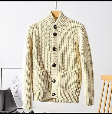 Кардиганы: Вязаный кардиган Pacifico Slim Fit, размер L - Цвет: молочный/айвори — 1