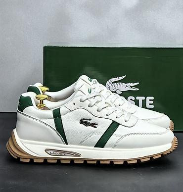 Кроссовки Lacoste белые с зелёными акцентами - Верх: гладкая и at lalafo.kg Кроссовки Lacoste белые с зелёными акцентами - Верх: гладкая и