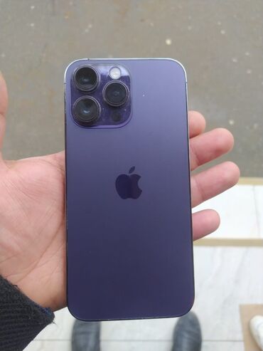 Apple iPhone: IPhone 14 Pro Max, 256 GB, Deep Purple, Barmaq izi, Simsiz şarj, Face ID